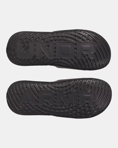 Under Armour Slide's כפכפי אנדר ארמור בצבע שחור לוגו לבן